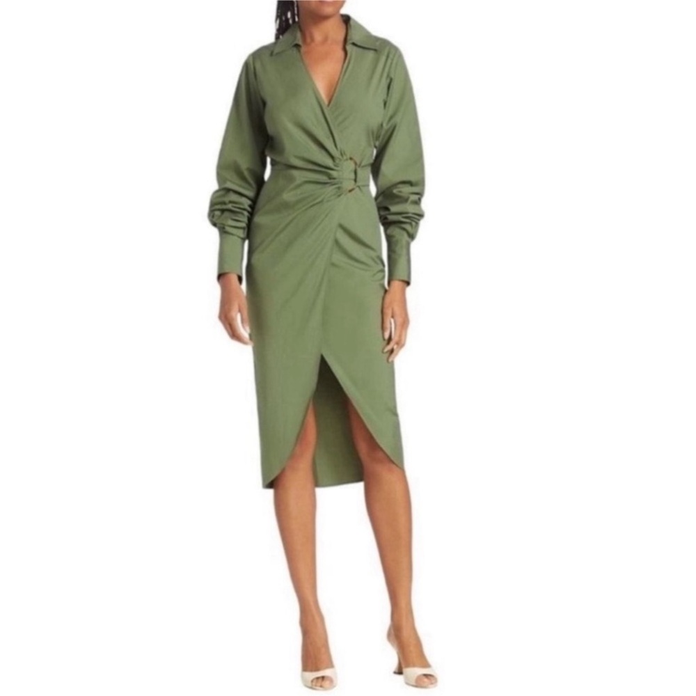 VERONICA BEARD Green Afton Midi Dress Sz 2